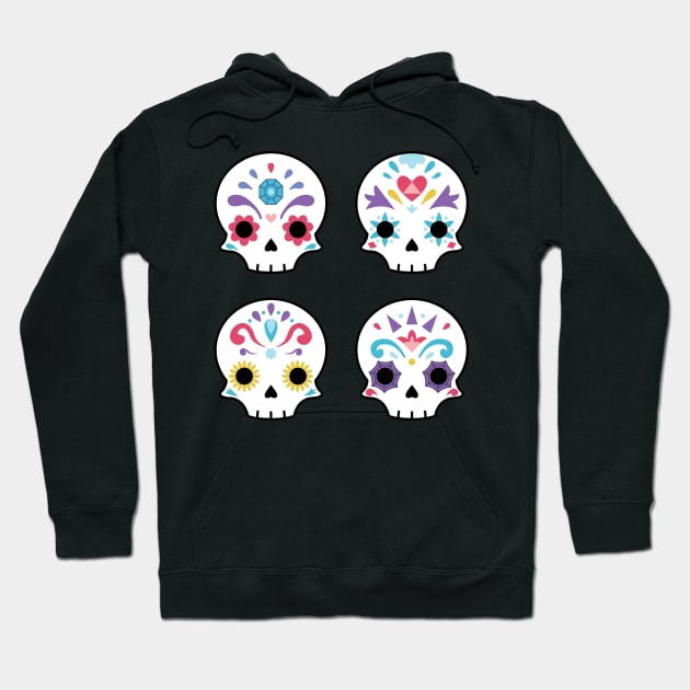 Cute sugar skull pattern Hoodie by laura-nagel